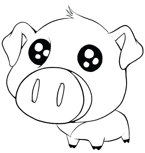 نقاشی کودکانه خوک برای رنگ آمیزی