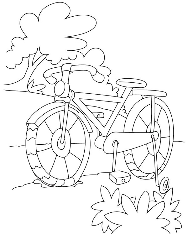 نقاشی کودکانه دوچرخه برای رنگ آمیزی