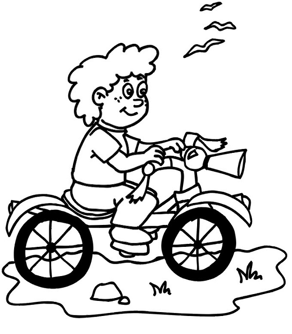 نقاشی دوچرخه سواری کودک