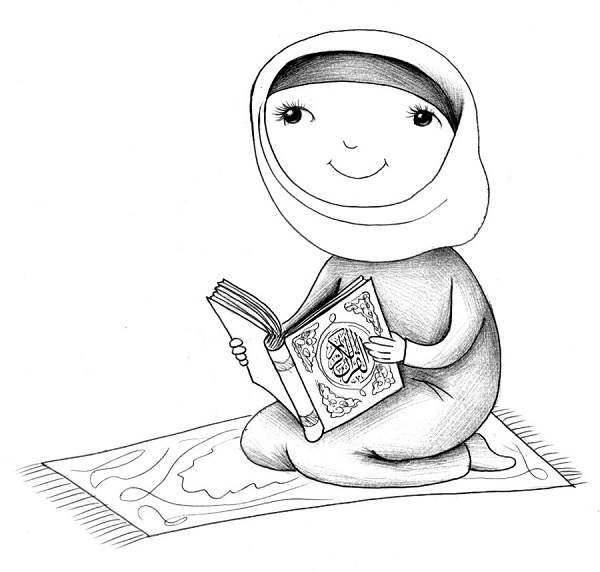 نقاشی قرآن خواندن برای کودکان
