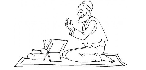نقاشی قرآن خواندن و نماز