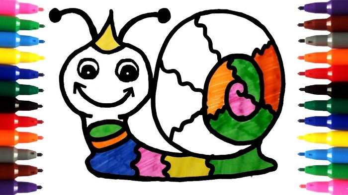 نقاشی حلزون برای کودکان