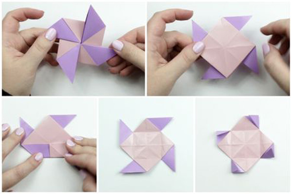 آموزش مراحل ساختن گوشواره‌ اوریگامی