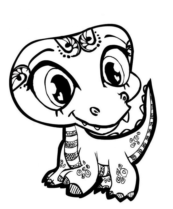 نقاشی زیبای بچه دایناسور برای کودکان