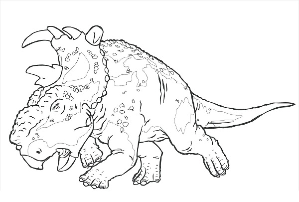 نقاشی دایناسور برای رنگ آمیزی