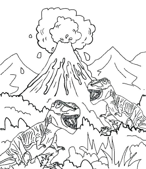 نقاشی دایناسور های گوشتخوار برای رنگ آمیزی