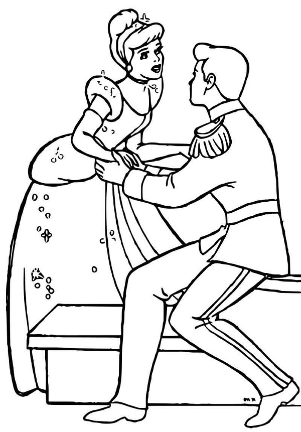 نقاشی جذاب سیندرلا و پرنس چارمینگ