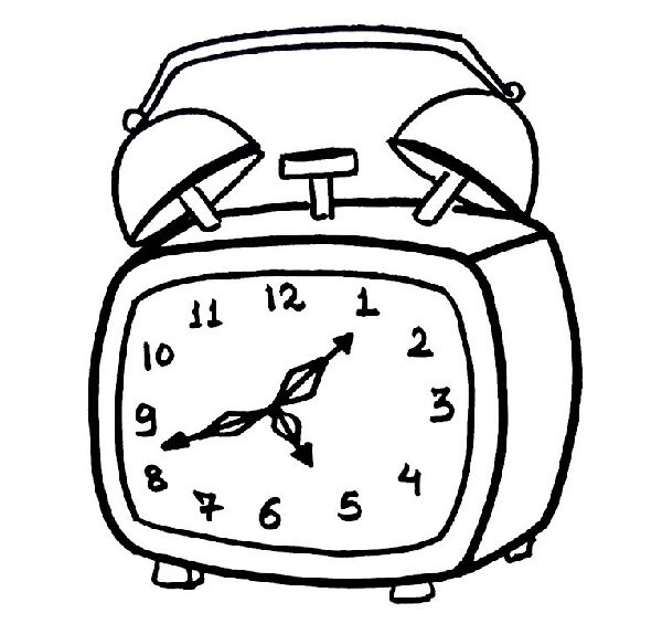 نقاشی کودکانه ساعت رومیزی