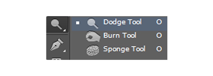 نتخاب ابزار (Burn Tool (O  و (Dodge Tool (O در فتوشاپ