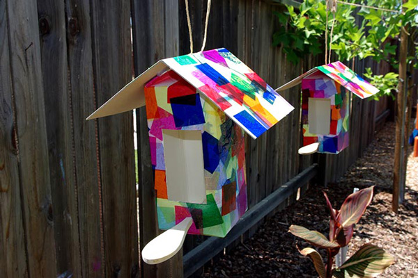 خانه‌ی پرنده‌ها برای ساخت کاردستی با وسایل بی استفاده