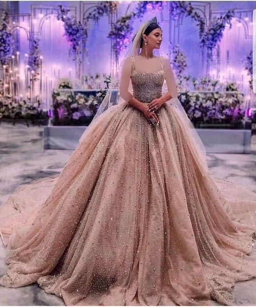 لباس عروس گلبهی