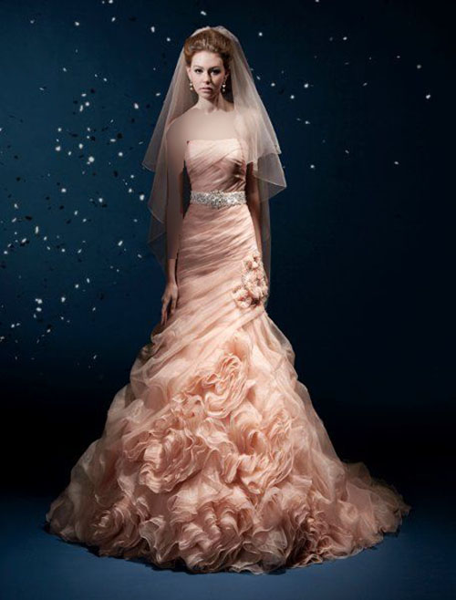 لباس عروس دکلته گلبهی