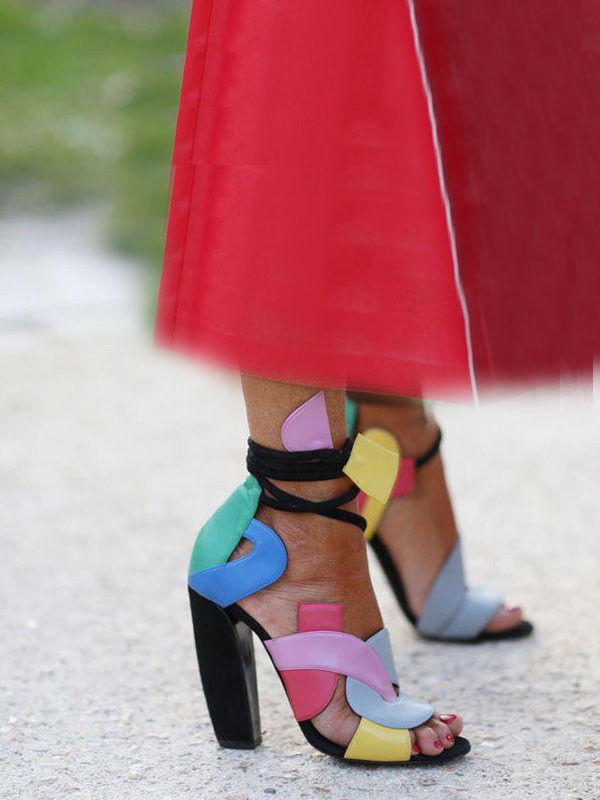 کفش پاشنه بلند پهن زنانه تابستانی