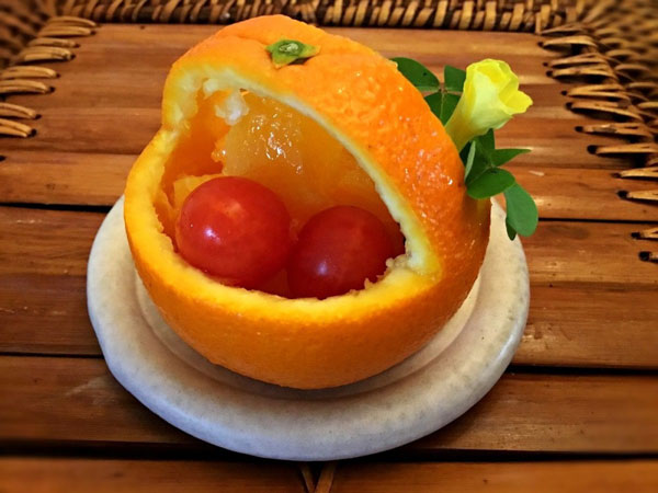 تزیین پرتقال به شکل سبد