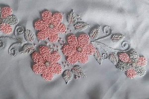 منجوق دوزی روی پارچه