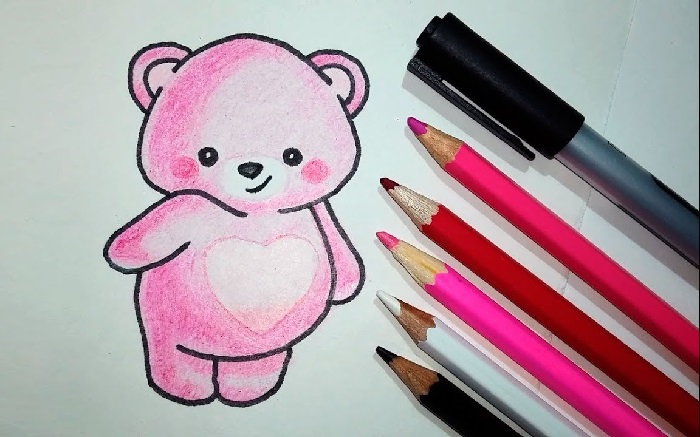 نقاشی خرس کودکانه