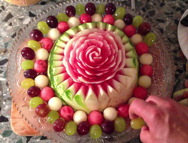 تزیین هندوانه شب یلدا ساده