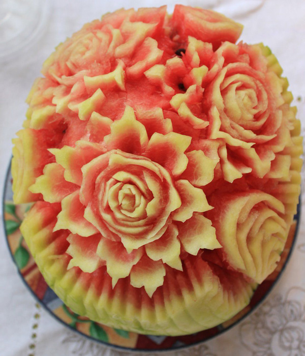 تزیین هندوانه شب یلدا ساده