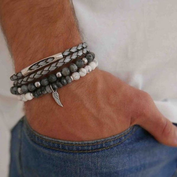 ست دستبند مهره‌ای اسپرت مردانه 
