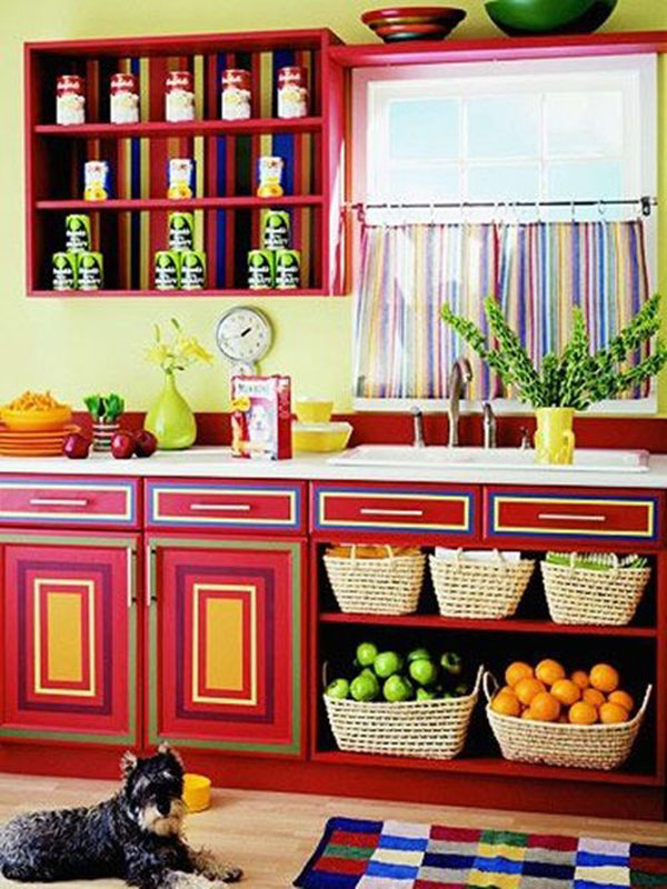 رنگ‌آمیزی‌های متنوع برای تزیین درب کابینت آشپزخانه