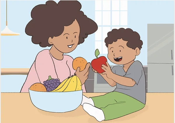 استفاده از میوه ها برای آموزش رنگ ها به کودکان