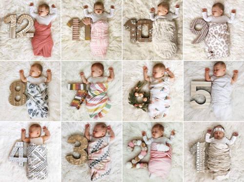 ایده های عکاسی ماهگرد نوزاد تا یک سالگی