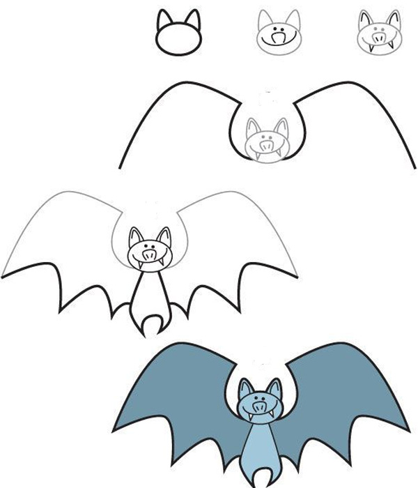 نقاشی خفاش ترسناک برای کودکان