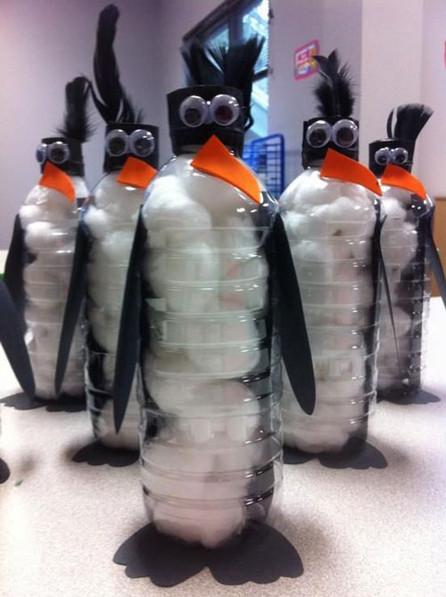 کاردستی با بطری نوشابه پنگوئن