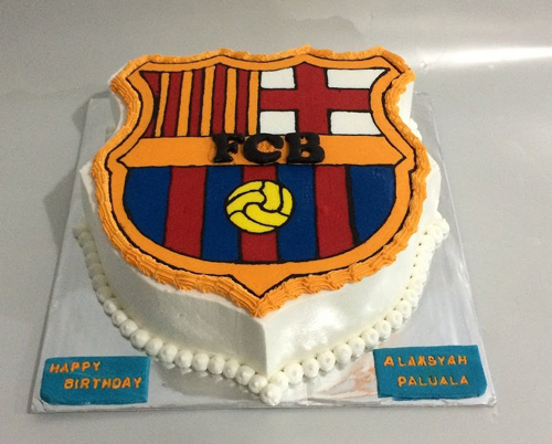 کیک تولد تم لوگو بارسلونا