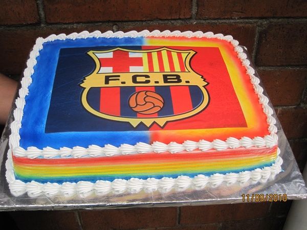 کیک تولد پرچم بارسلونا