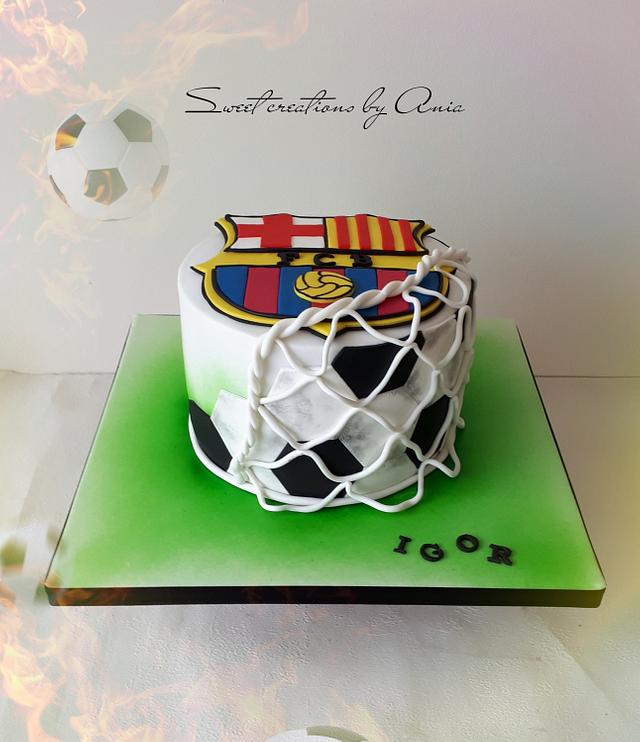 مدل کیک فوتبالی بارسلونا