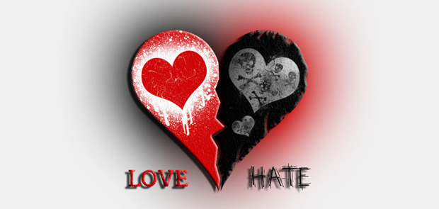 انشا درباره عشق و نفرت به روش ناسازی معنایی یا تضاد مفاهیم