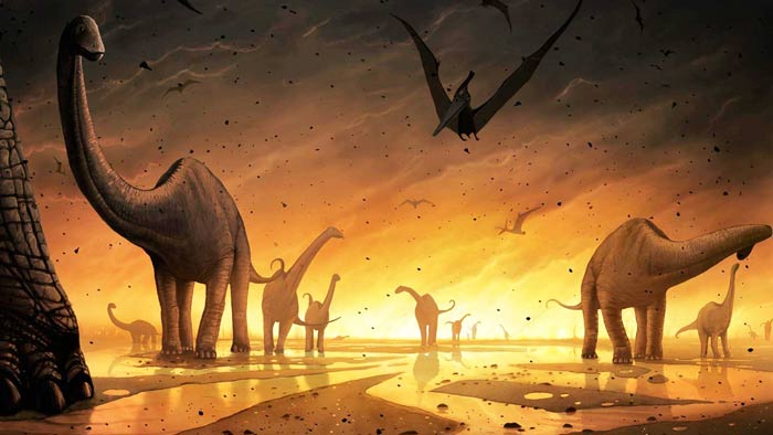 جمع آوری اطلاعات درباره علل انقراض دایناسورها، شرایط محیط زیست و زمان حیات آن ها