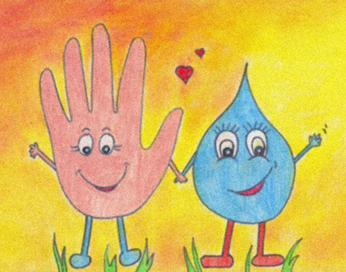 نقاشی دست شستن برای کودکان