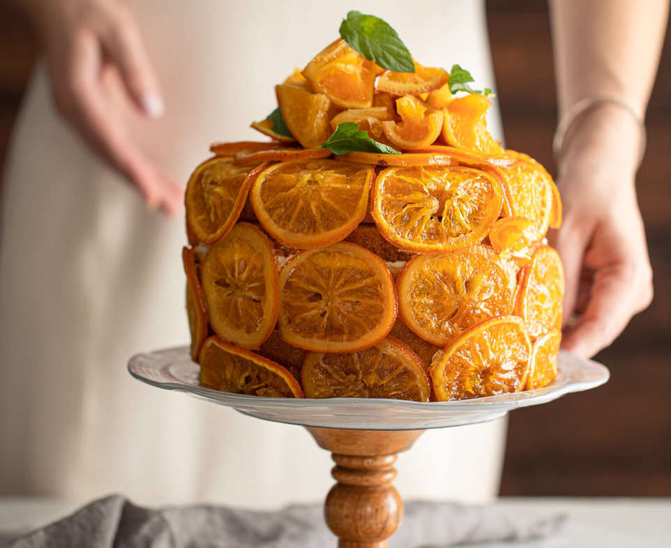 تزیین کیک با پرتقال شیک