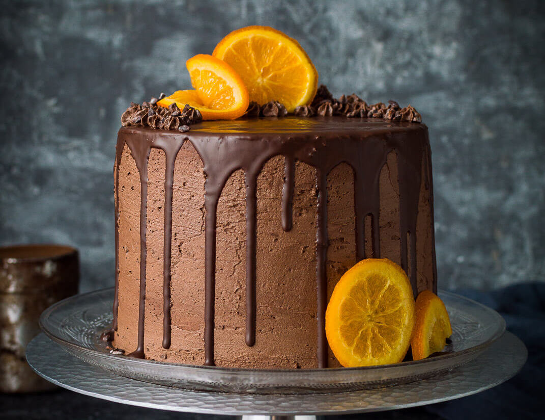 تزیین کیک با پرتقال کیک شکلانی