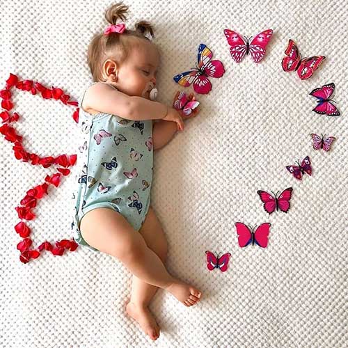 عکاسی از نوزاد با طرح پروانه