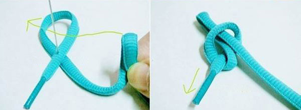 مراحل ساخت دستبند با بند کفش به روش اول