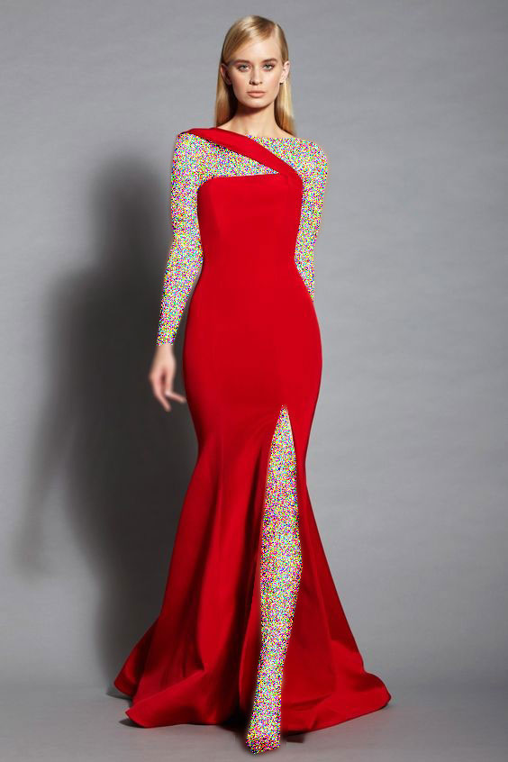 مدل لباس مجلسی قرمز بلند