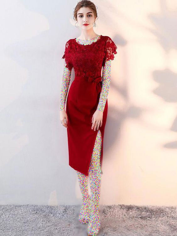 مدل لباس مجلسی قرمز گیپور