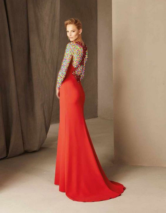 مدل لباس مجلسی قرمز بلند