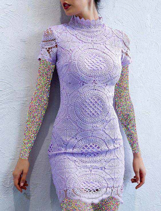 مدل لباس مجلسی یاسی گیپور کوتاه