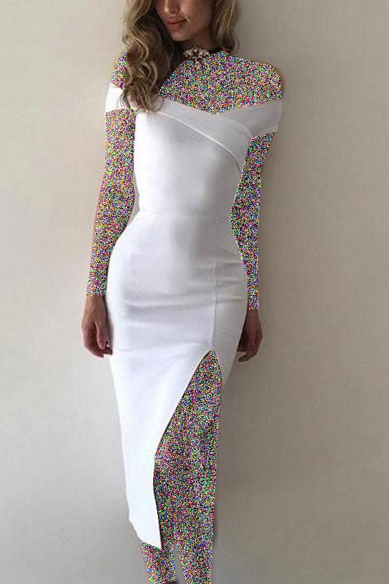 مدل لباس مجلسی سفید دکلته 