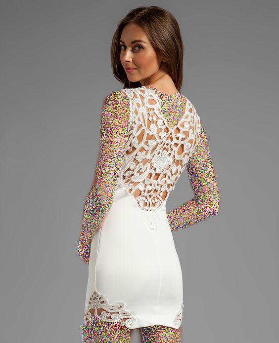 مدل لباس مجلسی سفید گیپور