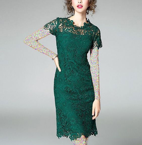 مدل لباس مجلسی سبز گیپور