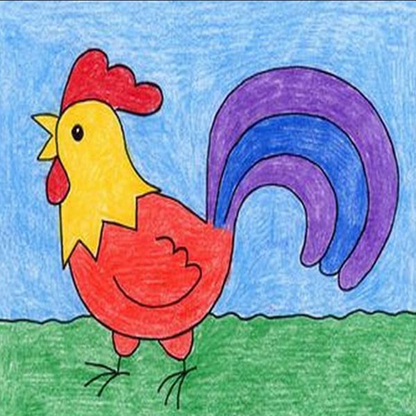 نقاشی کودکانه ساده حیوانات