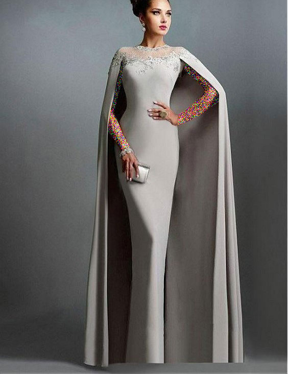 مدل لباس مجلسی شنل دار بلند