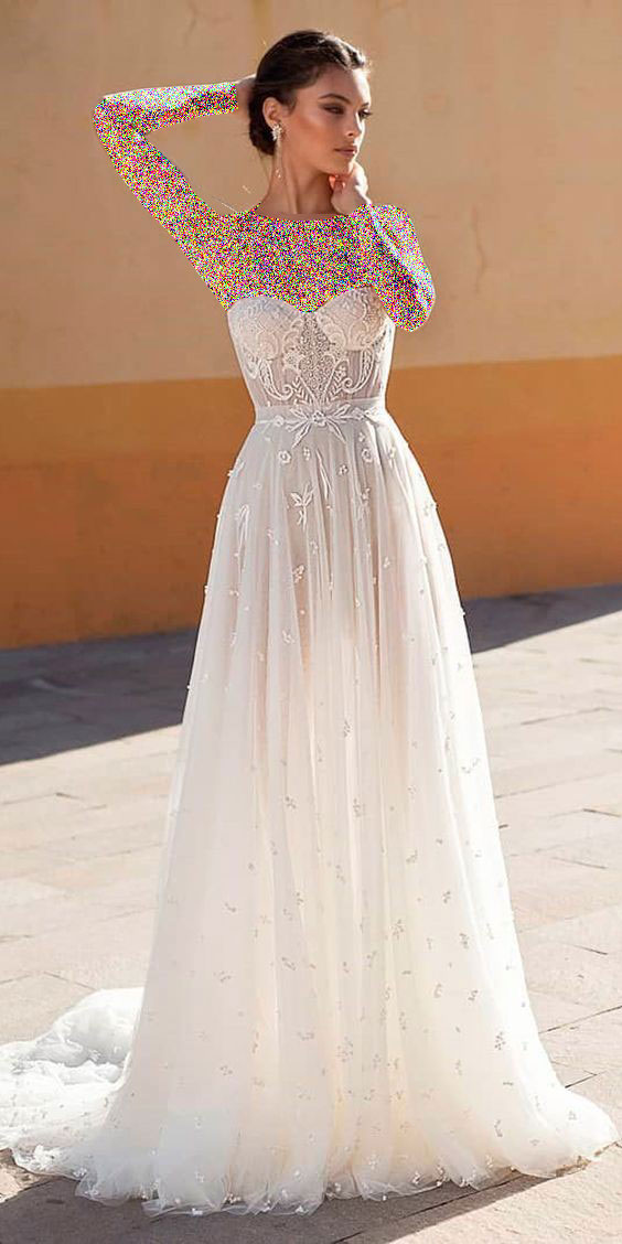 لباس عروس دکلته ساده