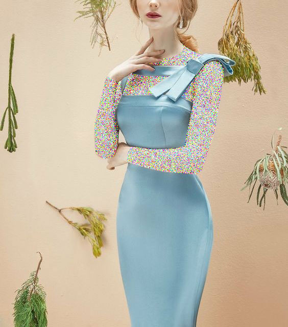 مدل لباس مجلسی آبی کمرنگ شیک