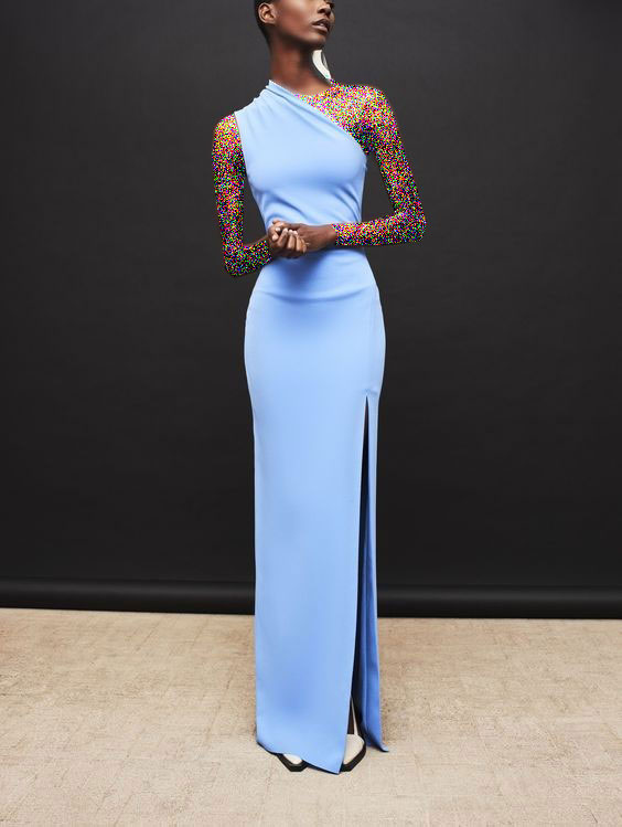 مدل لباس مجلسی آبی کمرنگ شیک
